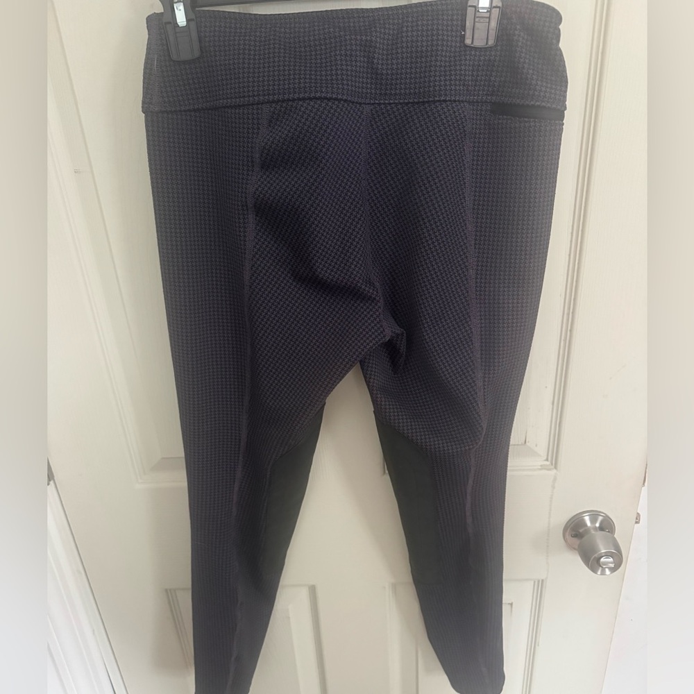 Kerrits Riding Pants Womens M Blue Houndstooth Patch Pocket Performance Tight - Picture 4 of 10